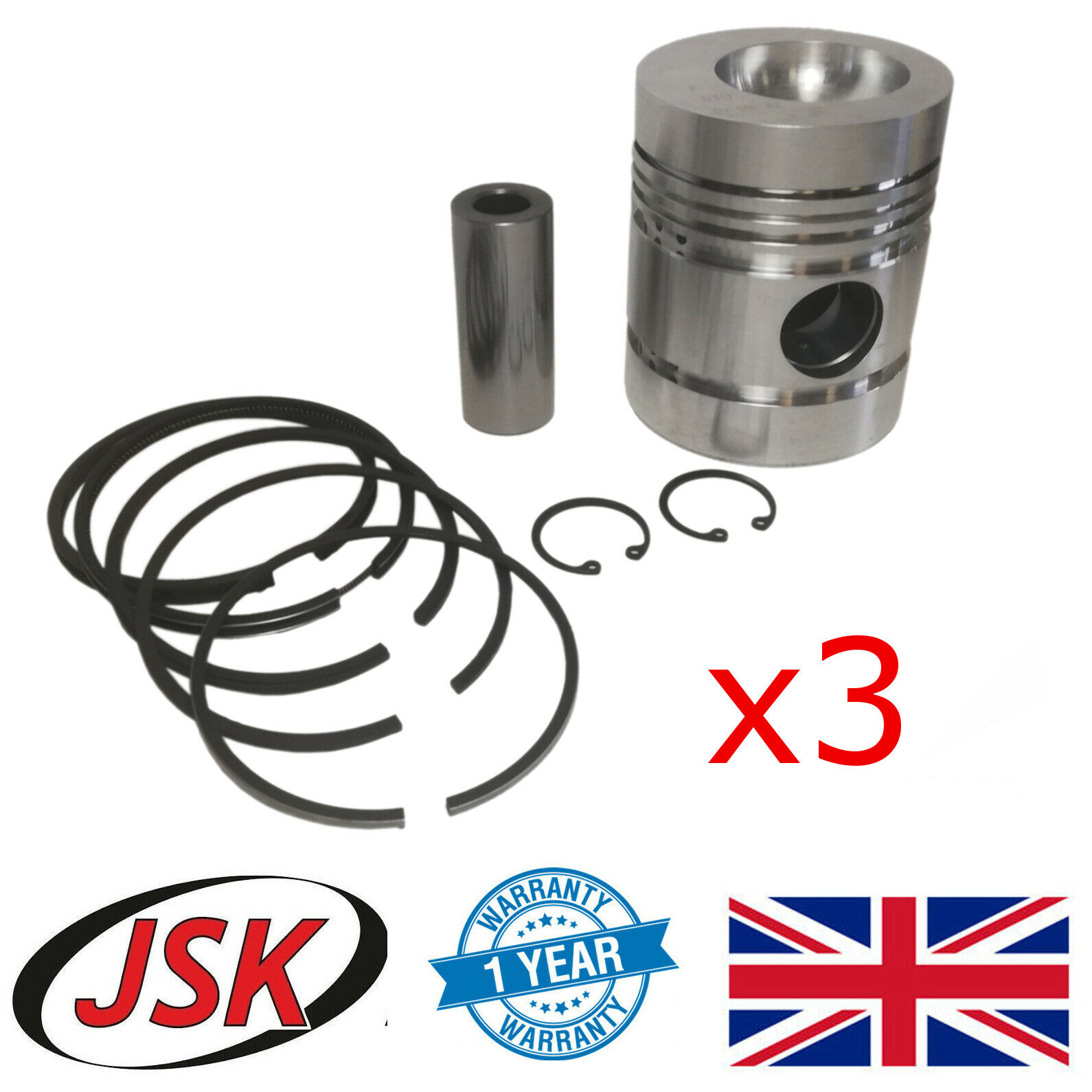 Rings & Circlips for JCB 2CX & 406 with Perkins AD3.152 Engine Pistons Pins 